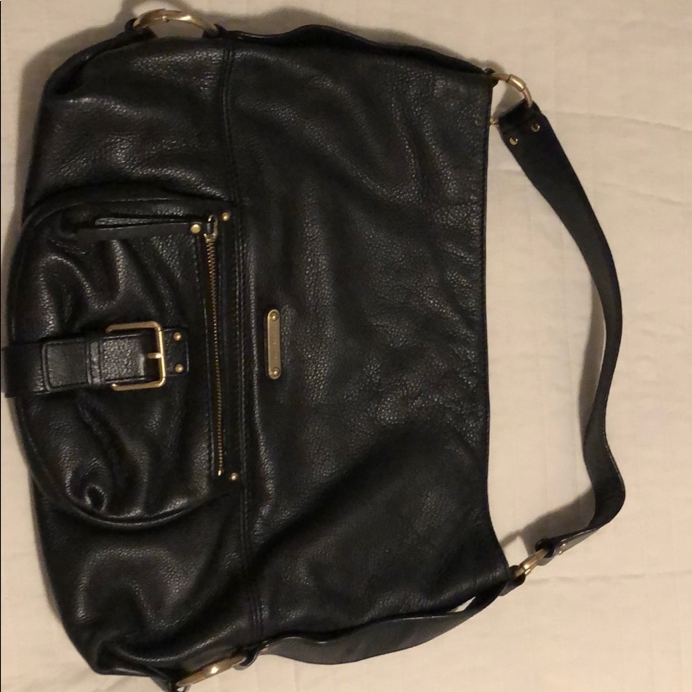Michael kors black leather bag.
